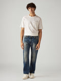 Men's 555 Blue Relaxed Straight Fit Mid Rise Jeans