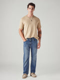 Men's 555 Blue Relaxed Straight Fit Mid Rise Jeans